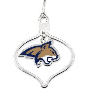 Fan Frenzy Gifts Kansas State Wildcats Circle 2 Piece Officially Licensed Silver Two-Piece Colored Ornaments
