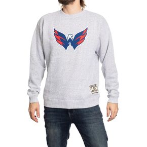 Calhoun NHL Surf & Skate Unisex Cabin Crew Neck Sweater with Premium Cotton Blend & Frayed Team Logo Crest