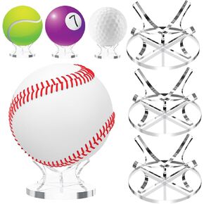 3 PCS Baseball Holders for Balls, Acrylic Small Ball Stand Holder for Display, Baseball Stand, Baseball Ball Holder, Display Holder for Baseball Softball Golf Tennis Stone Egg Stands,Baseball Holder