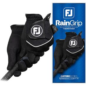 FootJoy Men's RainGrip Golf Glove, Black, X-Large, Pair