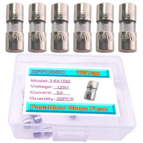 Micro Fuse 20PCS 2.5A 2.5 amp 125 Volt Fuse for Fan Plug.Fast-Blow F2.5AL Mini Fuse Size:0.14 x 0.39 inch / 3.6 x 10 mm
