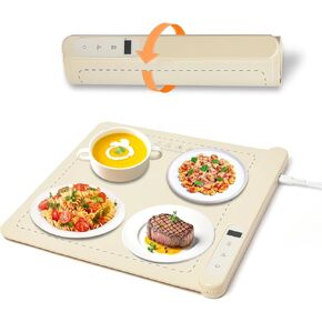Electric Warming Tray for Food - 6 Adjustable Temperature Settings, Rollable Warming Plate, Silicone Food Heating Mat for Gatherings,Buffet,Parties,Everyday Use
