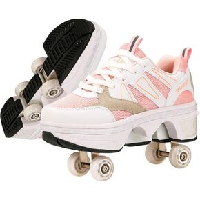 CHSSIH Roller Skate Shoes for Girls, Kids, Women, Men & Adults – Retractable Shoes with Wheels | Pop-Out High Roller Skating Shoes That Turn Into Sneaker Skates