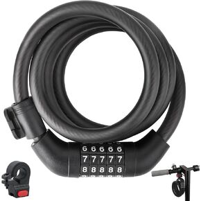 E Scooter Lock，Bike Lock 4 Feet Bike Cable Locks High Security 5 Digit Combination Lock Heavy Duty Anti Theft Lock with Mounting Bracket for Xiaomi M365/Ninebot/Segway Scooter/Moto/Bicycle Lock