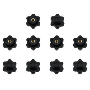 M4 Star Knob ZZHXSM 10pcs Black Star Head Hand Clamping Nuts Knob Screw Machinery Handle