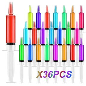 36 Pack Jello Shot Syringes with Cap, 20mL Syringes for Jello Shots Reusable BPA-Free, Jelly Party Syringes for Halloween, Thanksgiving Day, Christmas, Party