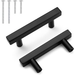 Probrico Cabinet Handles-Pack of 20 Satin Nickel 3inch (76mm) Hole Centers Square T Bar Kitchen Cabinet Handles Drawer Pulls for Kitchen Furniture Hardware