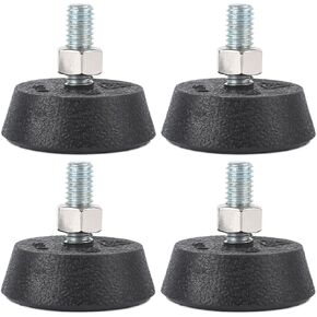 (4 Pack) for Peloton Exercise Bike, 3/8" Spin Bike Foot Pads, Bike Shock Absorption and Sound Isolation Rubber Foot Pads, Leveling Foot Bars, Non-Slip Fixed Support, Leveling Screw Foot Pads
