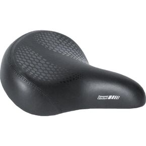 Memory Foam Padded Bike Seat by Delta Cycle, Cruiser - Comfort Saddle, Black - Easy to Mount - Dual Shock Suspension for A Comfortable Ride - Universal Fit & Grab Handle for Easy Transport
