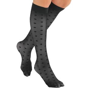 Collections Etc Stylish & Comfortable 15-20mmHg Compression Knee High Stockings, 3 Pairs - Made in USA