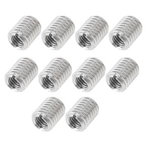 10 pcs Stainless Steel Threaded Insert, Thread Adapters Sleeve Reducing Nut, M10-1.5 Male to M8-1.25 Female Repairing Insert Nut Screw Reducer Conversion Fastener (M8*1.25-m10*1.5)
