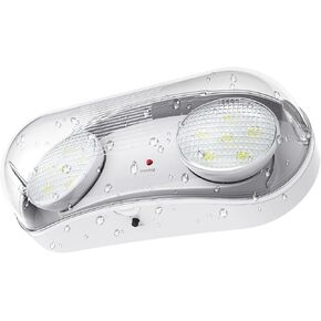 Wet Location Rated Outdoor Emergency Light ,Waterproof Exterior Led Emergency Lights with Battery Backup,Adjustable Heads,Commercial Hardwired Emergency Lighting,UL Listed,120-347V (1 Pack)