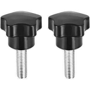 uxcell Clamping Handle Screw Knobs Handle M8 x 25mm Threaded Star-Shape 2pcs
