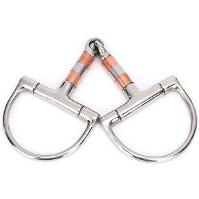 Horse Snaffle, Stainless Steel Horse Mouth Bit Horse Chew Snaffle Bits Gag Bit Tack Snaffle Bit with Copper Stainless Steel Rollers for Horse