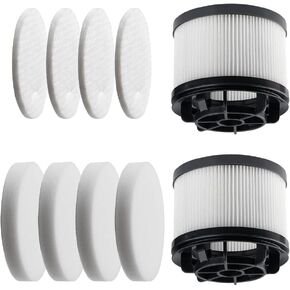Replacement Filters Compatible with Levoit LVAC-200 Cordless Stick Vacuum Cleaner, 2 Post-Motor Filters and 4 Pre-Motor Filters, White