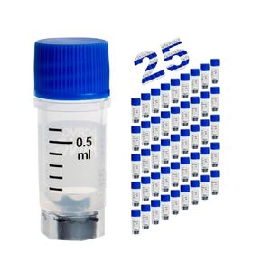 Multi-Coded Cryogenic Vials 2.0 ml, 500 Pcs Sterile Cryotubes with White Caps, Polypropylene Cryovials with External Thread for Low Temperature Storage