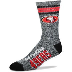 FBF - NFL Got Marbled 4 Stripe Deuce Mens Crew Socks Size Large 10-13 - San Francisco 49ers