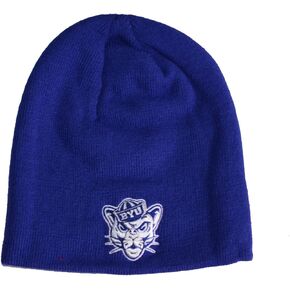 BYU Cougars Royal Blue Edge Skull Cap - NCAA Cuffless Winter Knit Beanie Toque Hat