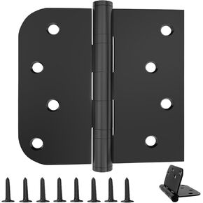 Stainless Steel Door Hinge Ball Bearing NRP, Heavy Duty Inner and Outer Door Hardware for Left and Right Doors, 4" x 4" Door Hinge with 1/4'' Corners, Door Hinge 3 Pack