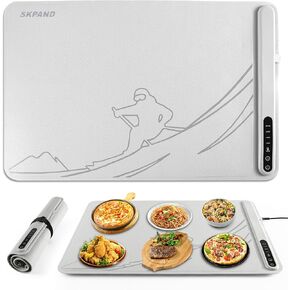 Silicone Warming Mat For Food Easy to Clean,Electric Warming Tray For Buffets Party 3 Temperature Levels,Fast Heating Food Warming Mat for All Dinner and Party Occasions (surfing&blue)