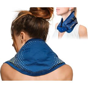 Neck Shoulder Ice Pack Wrap for Pain Relief Reusable Hot and Cold Gel Ice Pack - Knee, Back, Head, Eyes, Elbow, Hip - Leak Proof Post Surgery Heat & Cold Therapy Compress by FIGHTECH (Neck, Single)