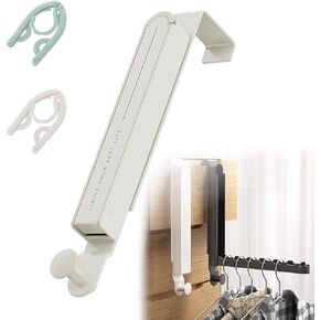Over The Door Hooks, Metal Foldable Laundry Rack – Portable Door Hanger for Bags, Hats, Coats, Towels & More – No Trace Holder for Bathroom, Bedroom, Dorm, Hotel,Grey