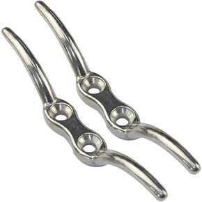 Rope Cleats 316 Stainless Steel 5.94in Flagpole Cleat Hooks for Maritime, Boat and Home Decor