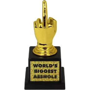 جائزة مبتكرة بحجم المكتب من Funwares للتكريم، أو هدايا الكمامة أو المزحة، أو المسابقات الودية، أو التحفيز! كأس أعظم مشاغب في العالم، إصبع وسطى مضحك، من تصميم Island Dogs in Kuwait