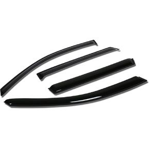 DNA MOTORING WVS-T2-0069 Vent Window Visor Deflector Rain/Sun Guard (4pcs, Dark Smoke), 1 Pack