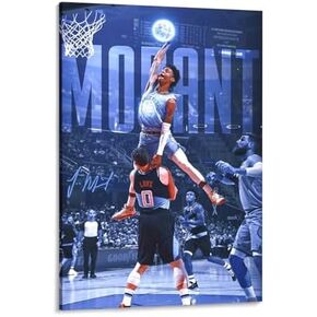 Ja Morant Poster Basketball Poster Canvas Art Painting Suitable for Bedroom Living Room Kitchen College Dormitory Wall Decoration (12x18 inch-Unframed,A)