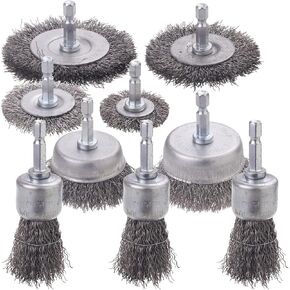 WENORA 20 Pack Wire Brush Wheel Cup Brush Set , Wire Brush for Drill 1/4 Inch Hex Shank 0.012 inch Coarse Carbon Steel, Wire Wheel for Drill for Cleaning Rust and Abrasive,Wire Brush Drill Attachment