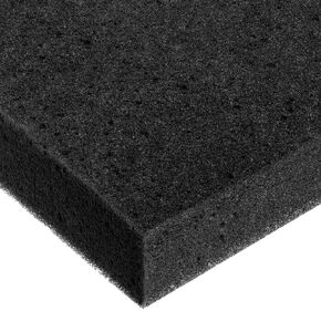 Neoprene Foam Sheet, Open Cell, 1/2 in Thick x 12 in Wide x 24 in Long