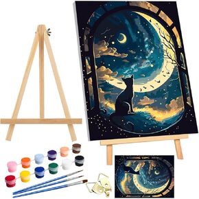 SENQAO Eagle Paint by Number for Adults Framed Canvas, DIY Arts and Crafts for Adults Beginner with Wooden Easel, Paint Brushes, Acrylic Paint Set for Home Wall Decor 12x16inch