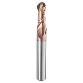 HARFINGTON Ball Nose End Mill 2 Flute 9/32" Diameter 5/16" Shank Tungsten Carbide TiAlN Coated Spiral CNC Router Bits 3/4" Cutting Length Single End Ball for Carving Engraving Grinding