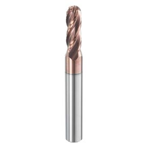 HARFINGTON Ball Nose End Mill 4 Flute 17/64" Diameter 5/16" Shank Tungsten Carbide TICN Coated Spiral CNC Router Bits 3/4" Cutting Length Single End Ball for Carving Engraving Grinding