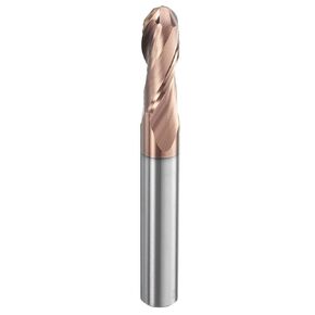 HARFINGTON Ball Nose End Mill 2 Flute 19/64" Diameter 5/16" Shank Tungsten Carbide TiAlN Coated Spiral CNC Router Bits 13/16" Cutting Length Single End Ball for Carving Engraving Grinding