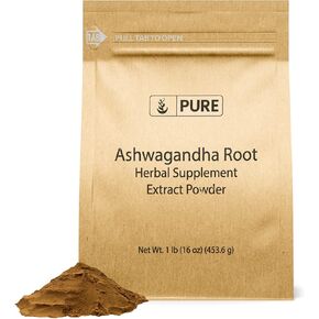 PURE ORIGINAL INGREDIENTS Ashwagandha (1lb) Natural and Pure, Vegan, Gluten-Free, Lab-Verified