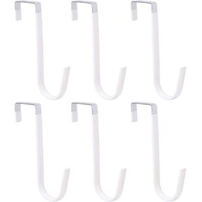 LoveBB 6 Pack Over The Door Hook,Vinyl Coated Metal Door Hook Hangers for Hanging Clothes,Hats,Towels,Coats,Bag