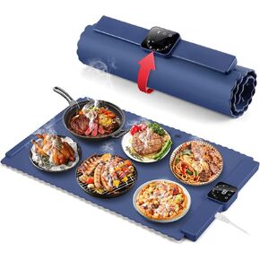 Food Warming Mat Electric Warming Trays for Buffets, Foldable Portable Food Warmer with Fast & Even Heating, Premium-Grade Silicon Material Food Warmers for Family Gatherings, Sabbath, Countertop
