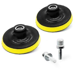2 Pcs 4 Inch Hook and Loop Backing Plate Orbital Sander Polisher Backer Pads with 5/8"-11 Drill Adapter 2-Pcs