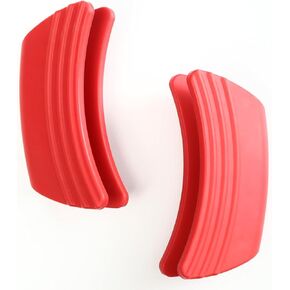 Silicone Handle Grips, Cerise 5" x 2 1/2" Each, Handle Grips& Handle Sleeve Fit for le creuset Dutch Ovens Accessories Five Year Free Replacement