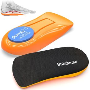 Plantar Fasciitis Heel Cups - Bukihome Arch Support Gel Heel Cushions for Heel Pain Relief, Achilles Tendonitis, Heel Spur, Heel Support, Women 9.5-13 & Men 8.5-12