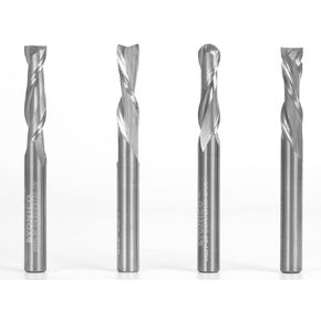 YONICO 14420q 4 Bit CNC Endmill Router Bit Set 1/4-Inch Shank