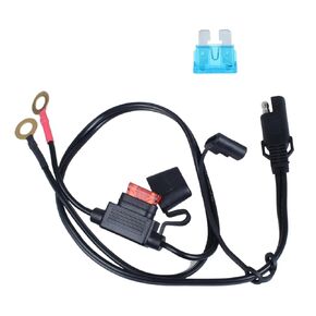 SAE to O Ring Terminal Harness SAE Battery Connector with 10A 15A Fuses Protection Fuse 2 Pin Extension Cable16 AWG Wire 2ft/60cm Connect for Solar Panel Automotive Motorcycle Cars RV (1 PCS)