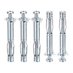 M4x52mm Hollow Wall Anchors - 15 Pack - Good for Hollow Wall Plaster Walls - Carbon Steel Hollow Drywall Anchors Screws, Silver