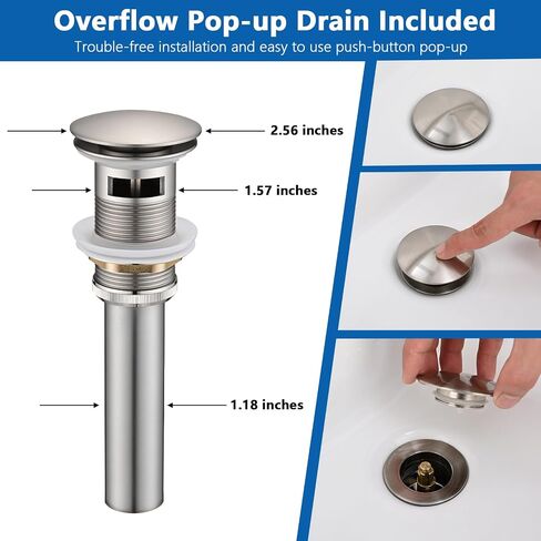 Brushed Gold Widespread Bathroom Faucet,2 Handle 8 Inch Stainless Steel Bathroom Sink Faucet for 3 Hole Lavatory Faucet with Pop Up Drain and Supply Hose in Saudi Arabia