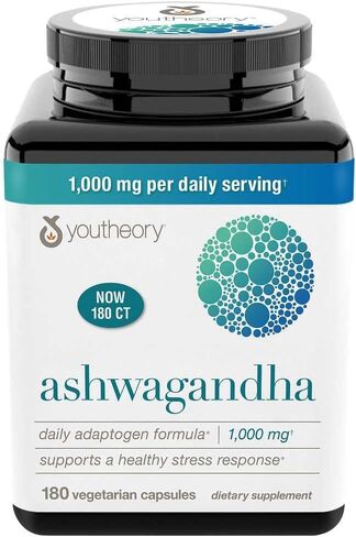 Ashwagandha Supplement Organic KSM-66 Ashwagandha Vegetarian Supplement 180 Capsules, 1000mg per Daily Serving, Help Support Healthy Stress Management Response, Clear in Saudi Arabia