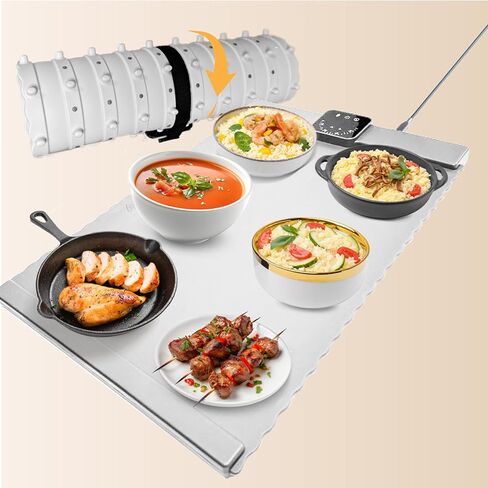 | صينية التدفئة الكهربائية | سخانات الطعام للحفلات والبوفيهات | صينية بوفيه مع تحكم في درجة الحرارة قابل للتعديل وسطح غير لاصق | حصيرة تدفئة الطعام | مثالية لحفظ الطعام دافئًا (أزرق) in Kuwait