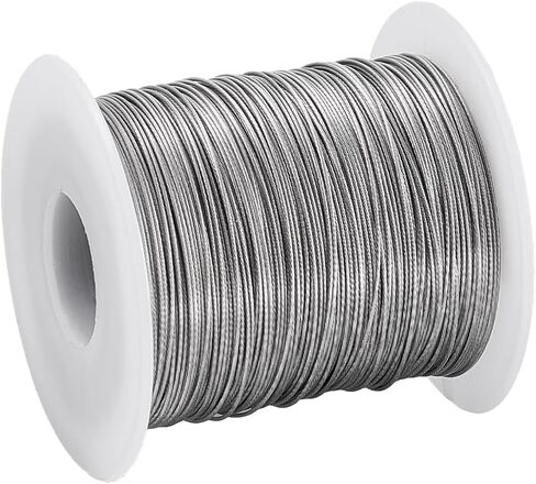 AHANDMAKER 393.70FT Wire Rope, 1/32" 304 Stainless Steel Cable Aircraft Cable Steel Wire for DIY Outdoor Railings, Clothes Line Wires, Garden String Lights, Outdoor Yard Craft Trellis Wire(Coated) in Saudi Arabia