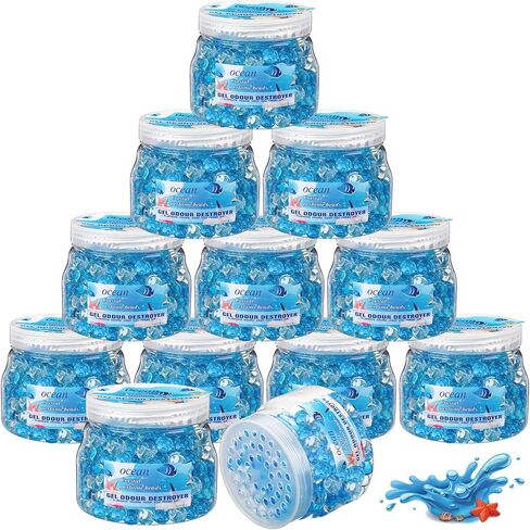 Timgle 12 حزمة من الخرز الجل مزيل الرائحة السائبة 10 أونصة من جل معطر الهواء مزيل الرائحة للمنزل والحمامات والسيارات والقوارب ومناطق الحيوانات الأليفة (رائحة اللافندر) in Saudi Arabia